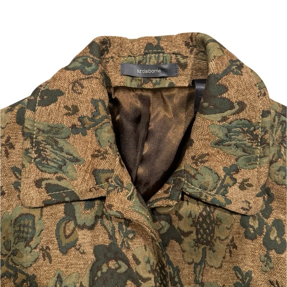 vintage liz claiborne floral tapestry jacket - Picture 3 of 5